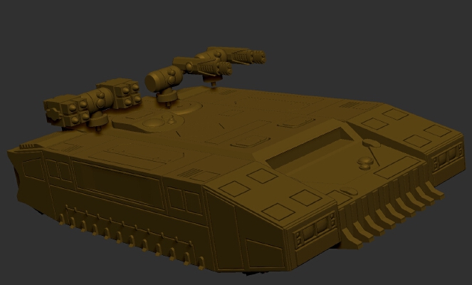 Hover Troop Transport (multiple turrets.) | 3d print model