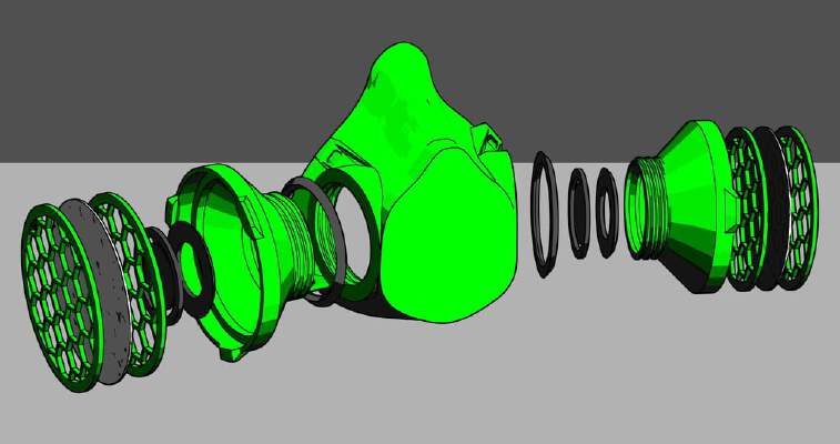 COVID-19 respiratory mask with optional backflow valves | 3d print model