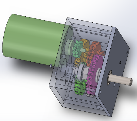 Herringbone_Chevron reducer gear box 1x40 | 3d print model