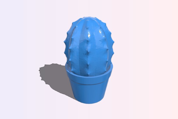 Small cactus with pot | 3d print model