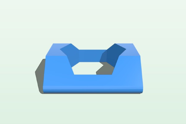 Hex nut helper M5 (DIN 439 hex nuts) for 2020 aluminum extrusions with 5mm slot | 3d print model