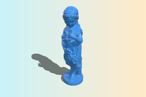 Little girl and morning glory | 3d print model