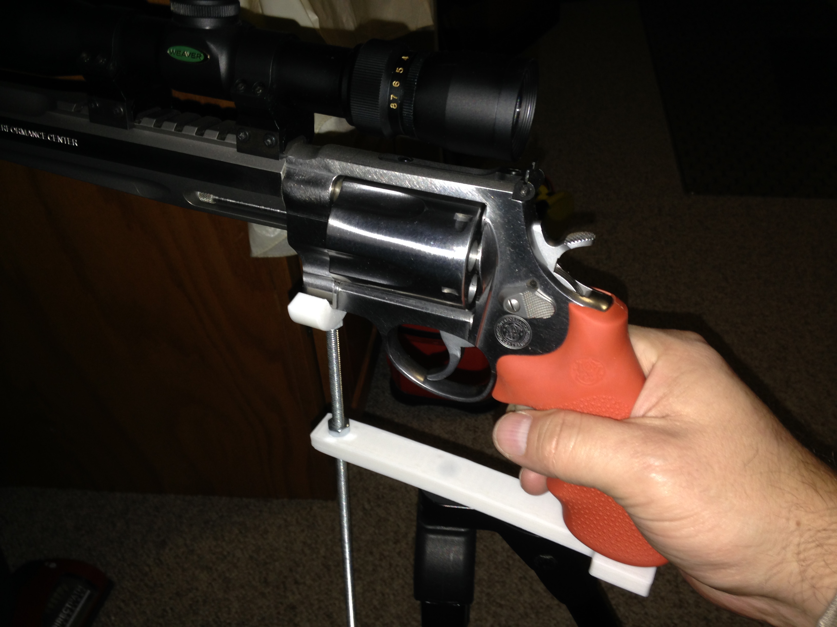 tripod mount pistol shelf with integrated 1_4-20 nuts