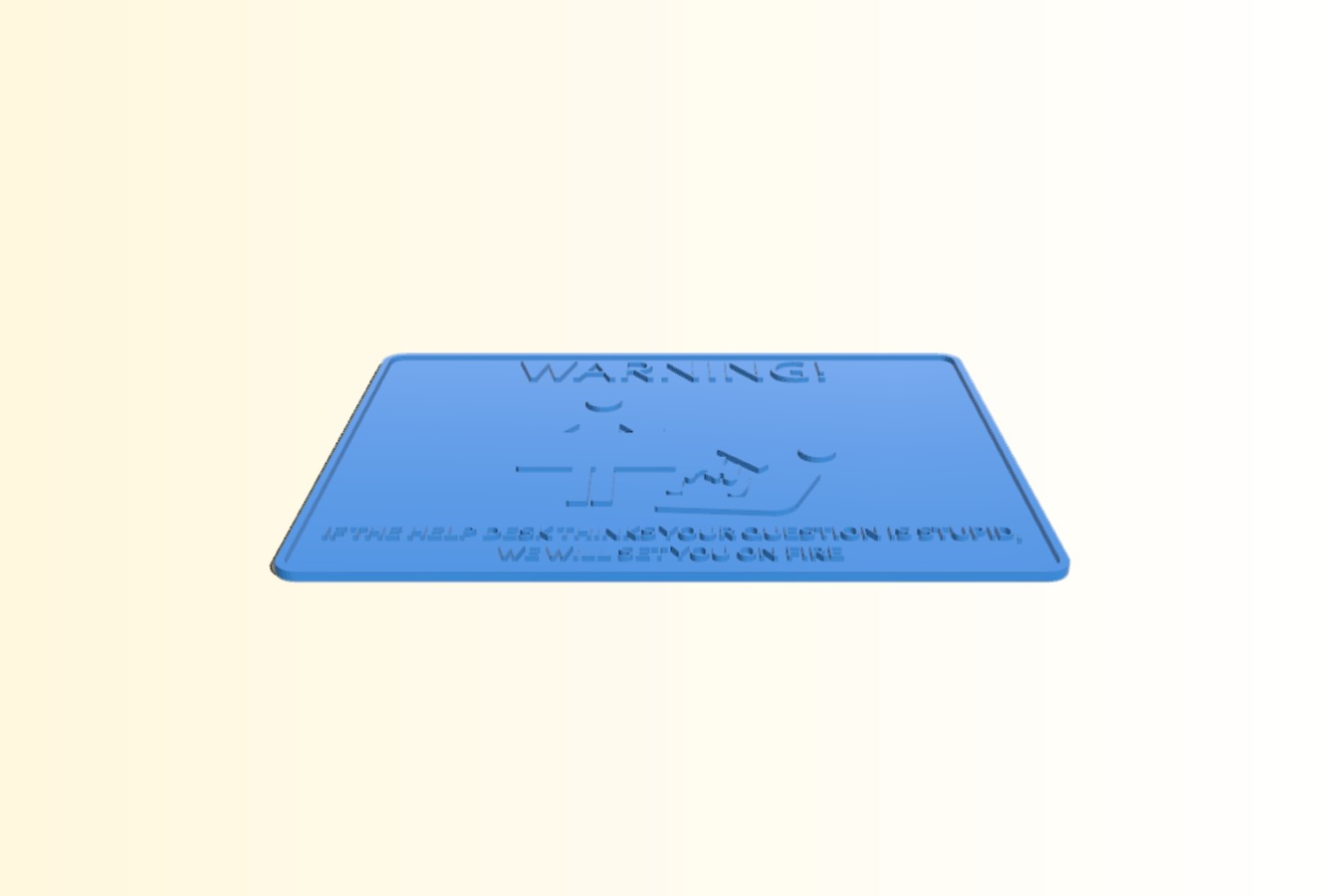 Help Desk sign (single extruder multi color print)