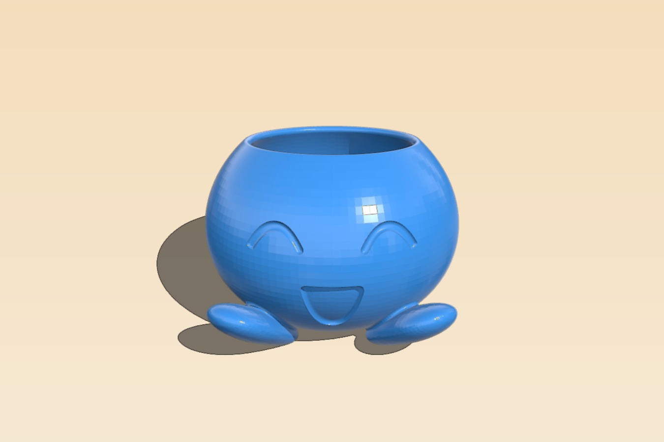 Oddish planter with feet attached to drip plate