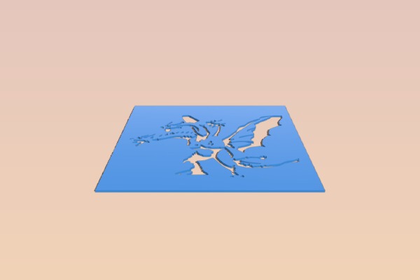 King Ghidorah stencil | 3d print model