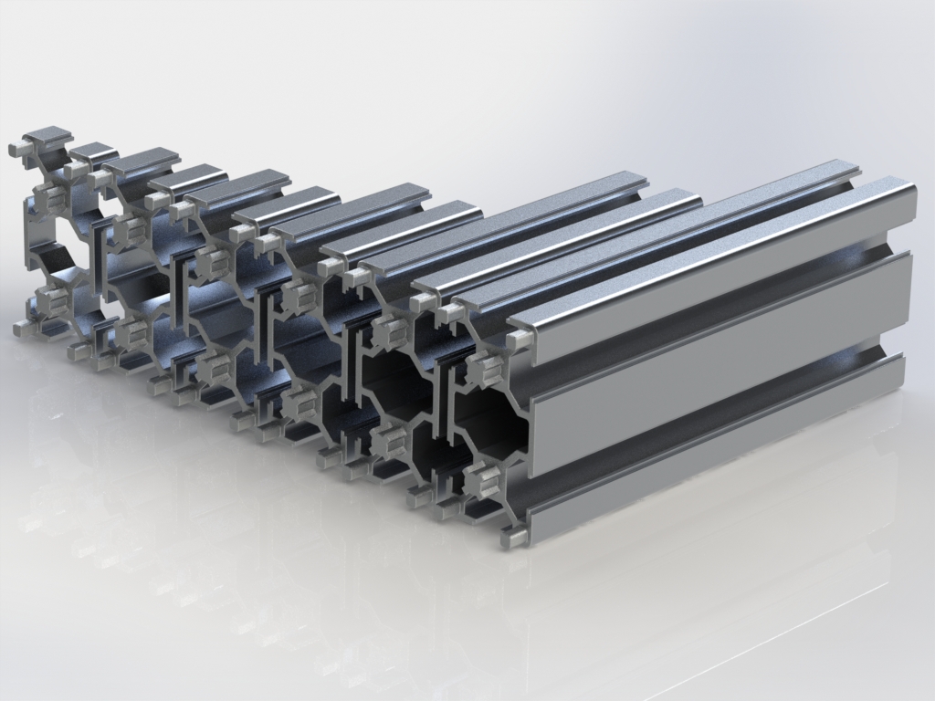 Profilati estrusi in alluminio 30mm x 60mm T-SLOT 8mm modulari