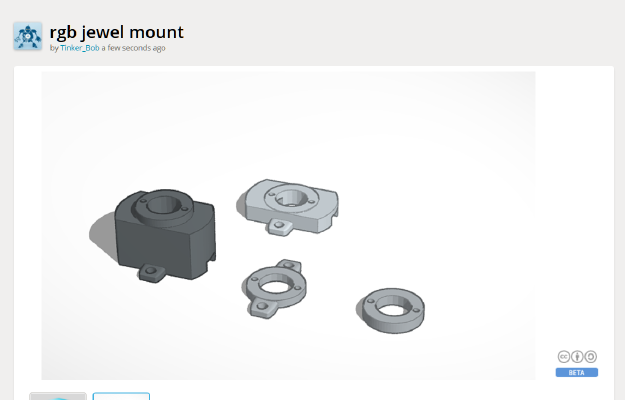 neopixel jewel mount | 3d print model