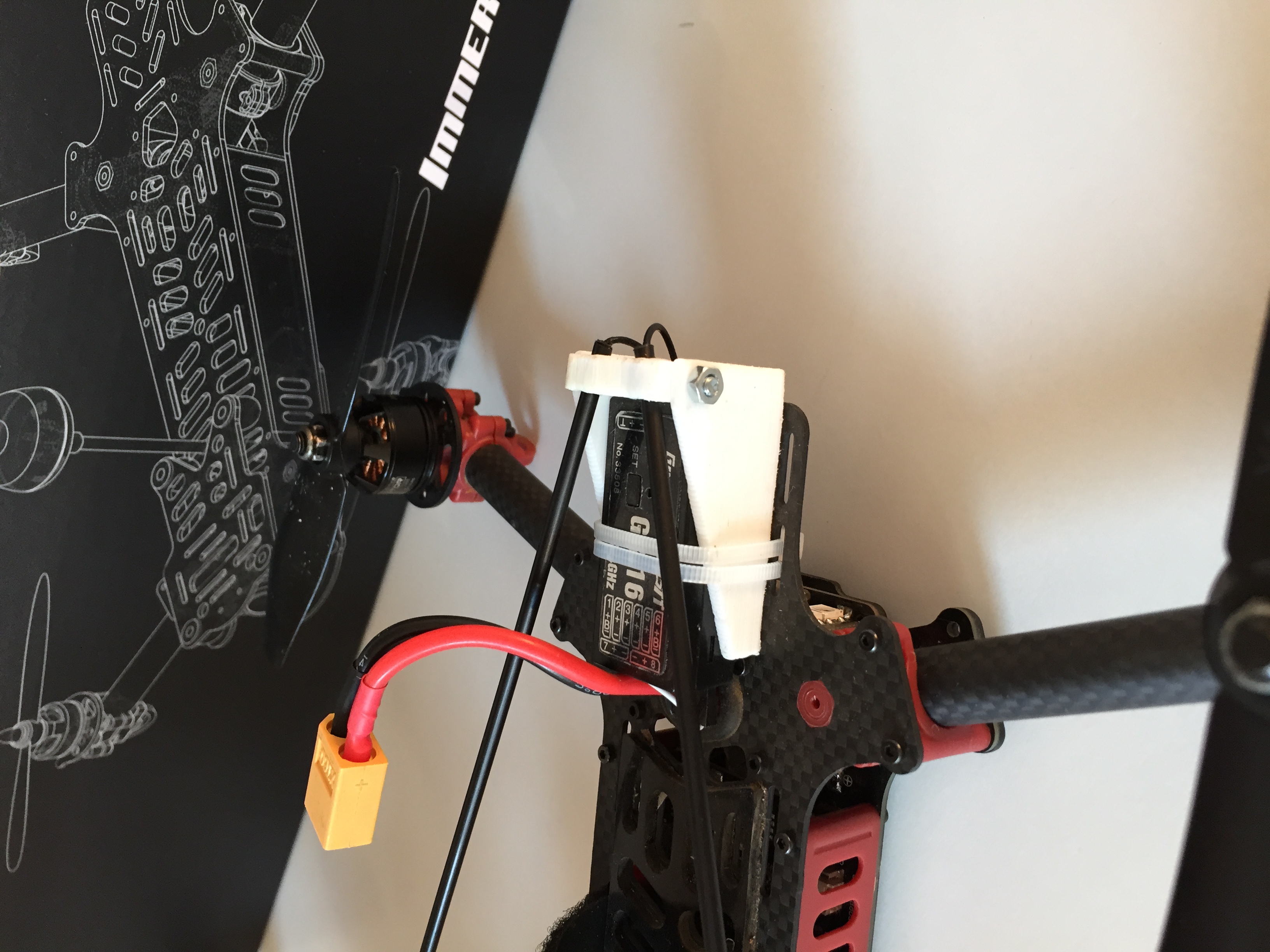 Foldable receiver mount Graupner GR-16 (e.g. for the Vortex)