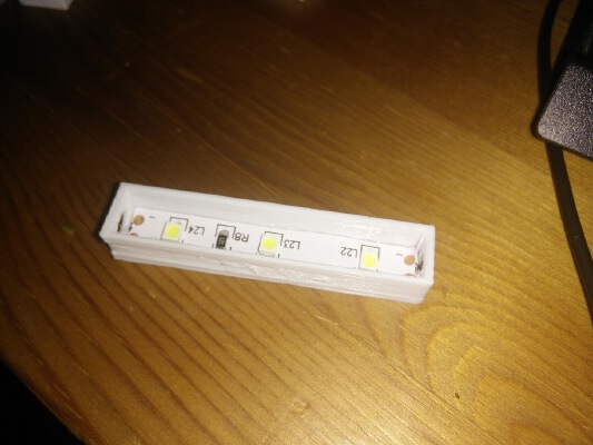 LED Strip Shade and Holder for Standard 8mm strips | 3d print model