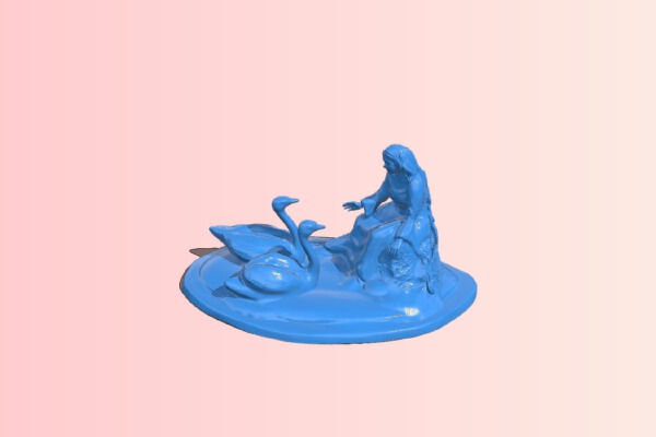 Woman with swans | 3d print model