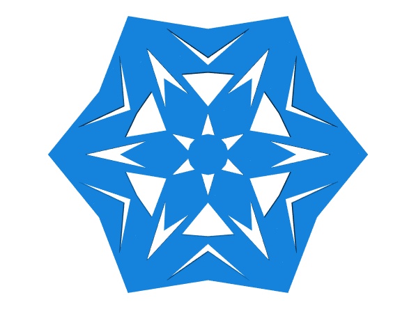 Random kirigami snowflake in BlocksCAD