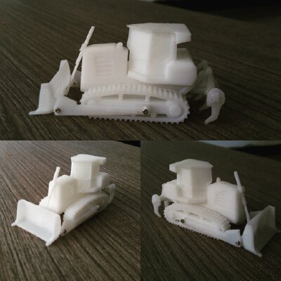 Easy to print Generic Bulldozer (esc: 1:100) | 3d print model