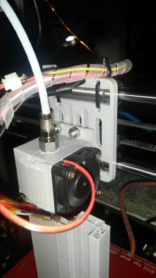 Geeetech i3 bowden extruder and hotend support with 30x30 cooling fan | 3d print model