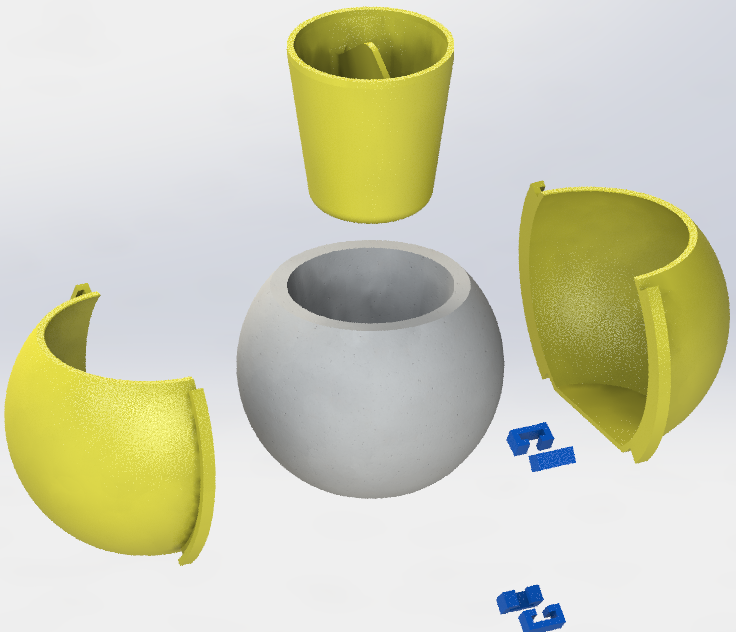 Spherical Concrete Pot Mold 8x6cm