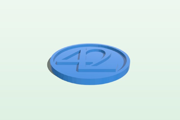 42 Digital; Coin 40x3mm V1 Crypto Currency | 3d print model