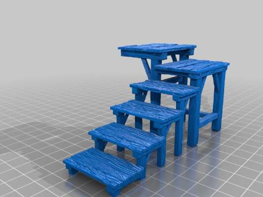 Wood Outside Staircase | 3d print model