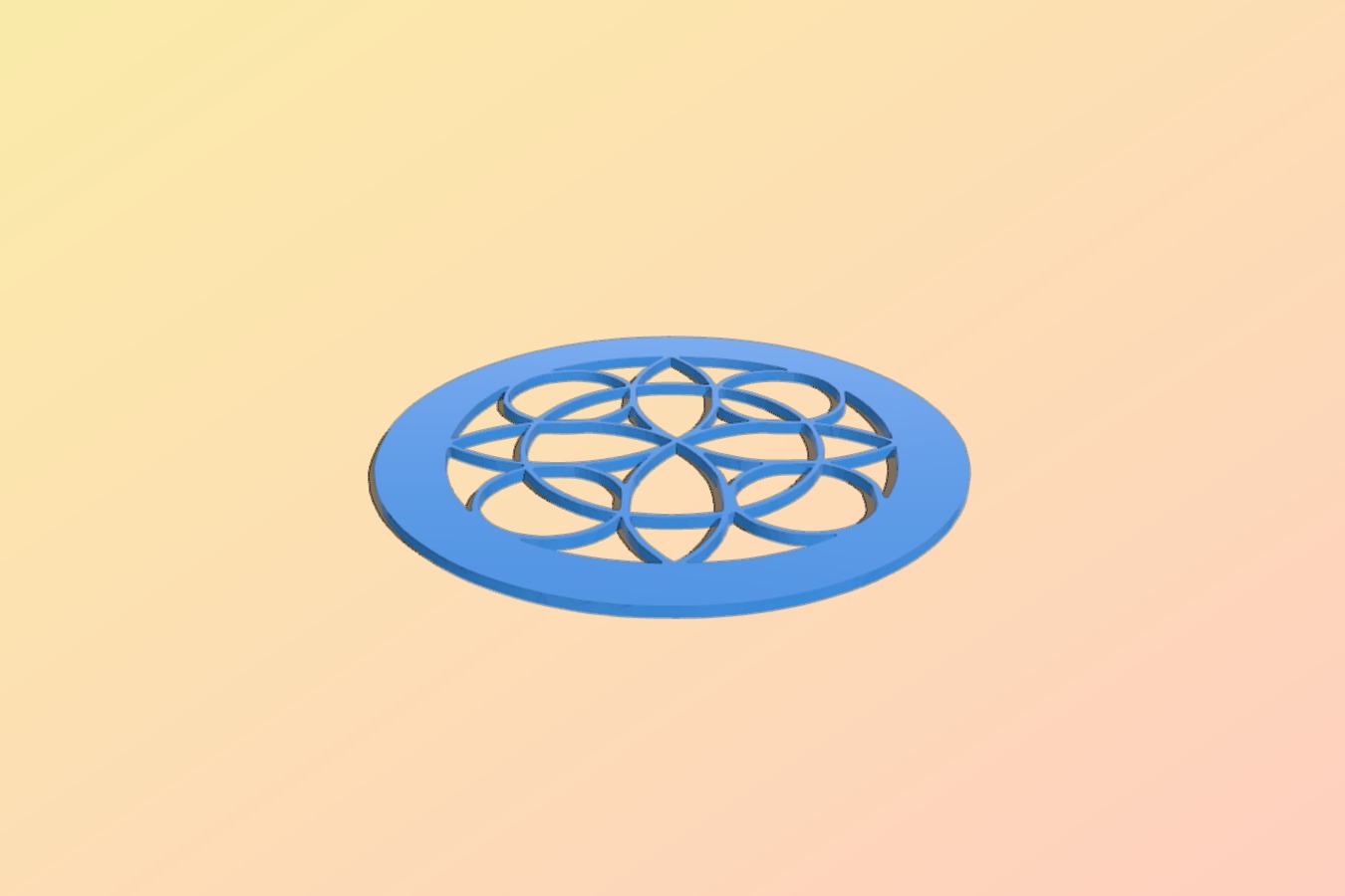 3D Colorful Flower of Life Mandala