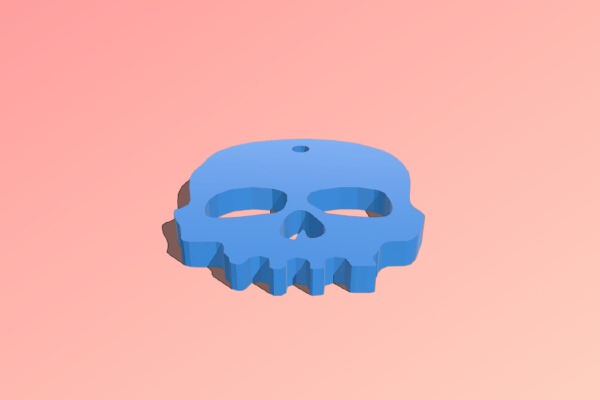 Key Fob "Brass Skull" cnc_waterjet | 3d print model