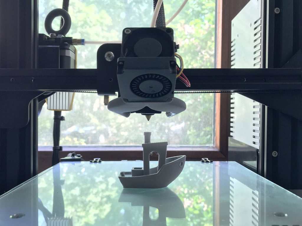 Mini-Me v4 lightweight Ender3 Hotend Duct (Stock Parts, 5015, No Soldering)