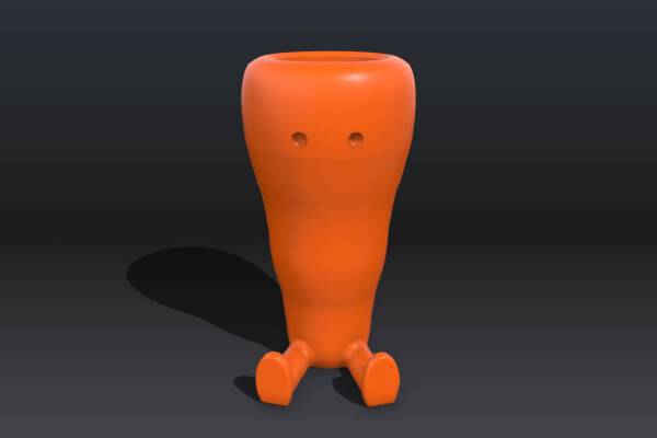 Carrot Shaped Suculent planter | 3d print model