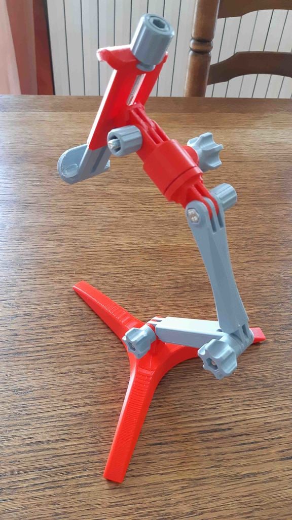 Smartphone articulated support _ Variant with swivel flange and efficient swivel clamping
