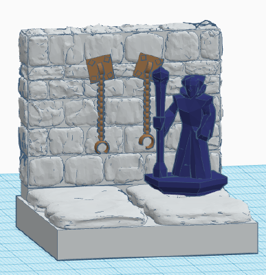 Torture Room - Chained Wall (for 28mm RPG gaming) | 3d print model