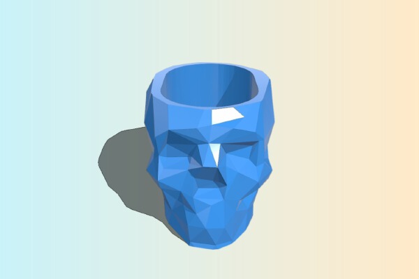SKULL BOWL LOW POLY | 3d print model