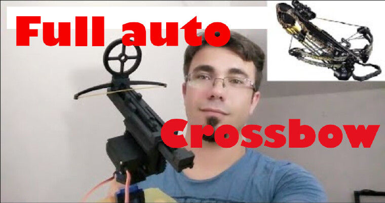 auto install and fire with 1 axis (  2 axis Crossbow ) | 3d print model