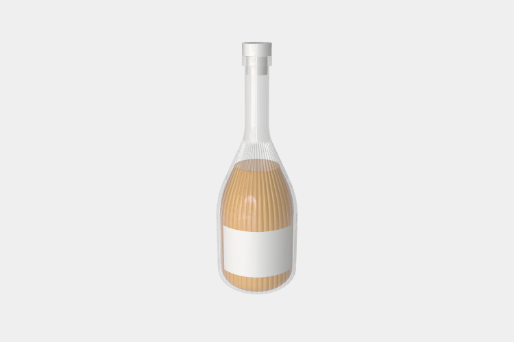 White Glass Wine Bottle Mockup