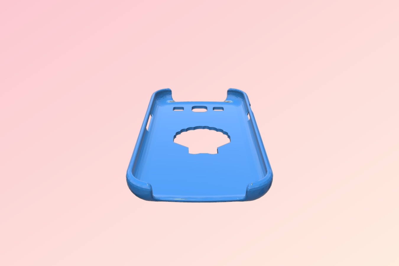 Galaxy phone case with shell cutout