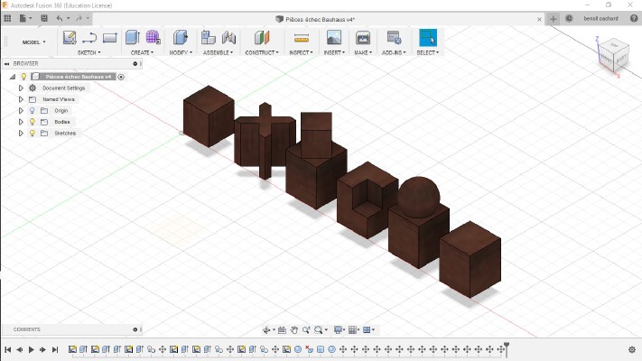 Pièces de jeu d'échecs du BAUHAUS (1923) | 3d print model