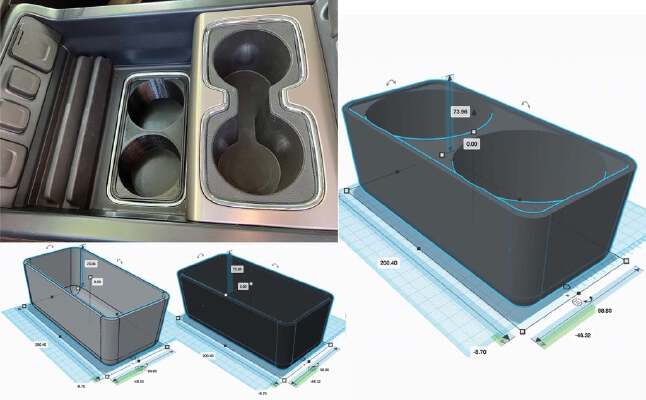 GMC Sierra _ Chevy Silverado HD Center Console Storage Trays | 3d print model