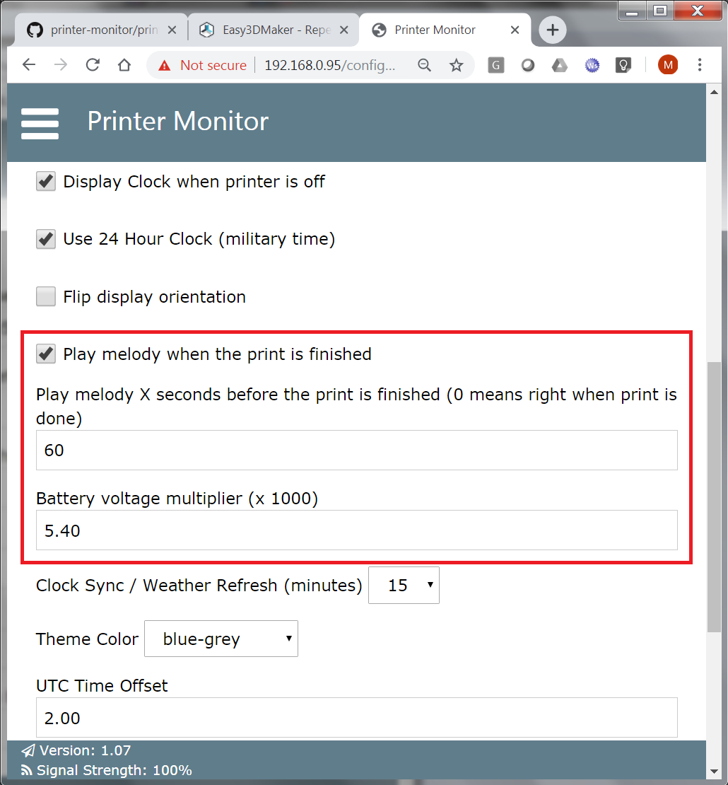 Repetier Server Monitor for 3D printer