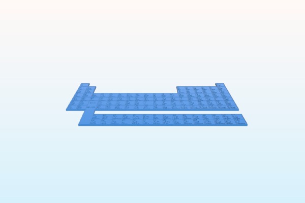 Periodic Table with box borders | 3d print model