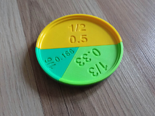 Stacking Educational Pie Fractions | 3d print model