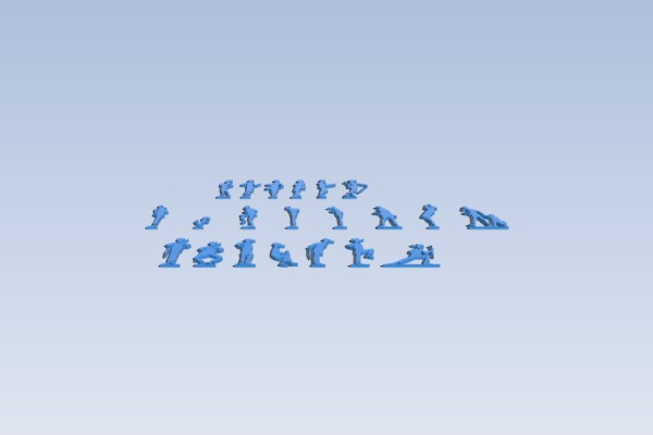 Silhouettes de Mon Oncle de Tati au 1_100° | 3d print model