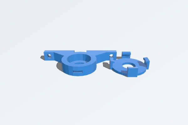 Snap Together Horizontal Skate Bearing (608) Mount | 3d print model