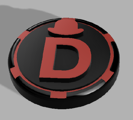 Bowler Hat Poker chip (Big Blind, Small Blind, Dealer) | 3d print model