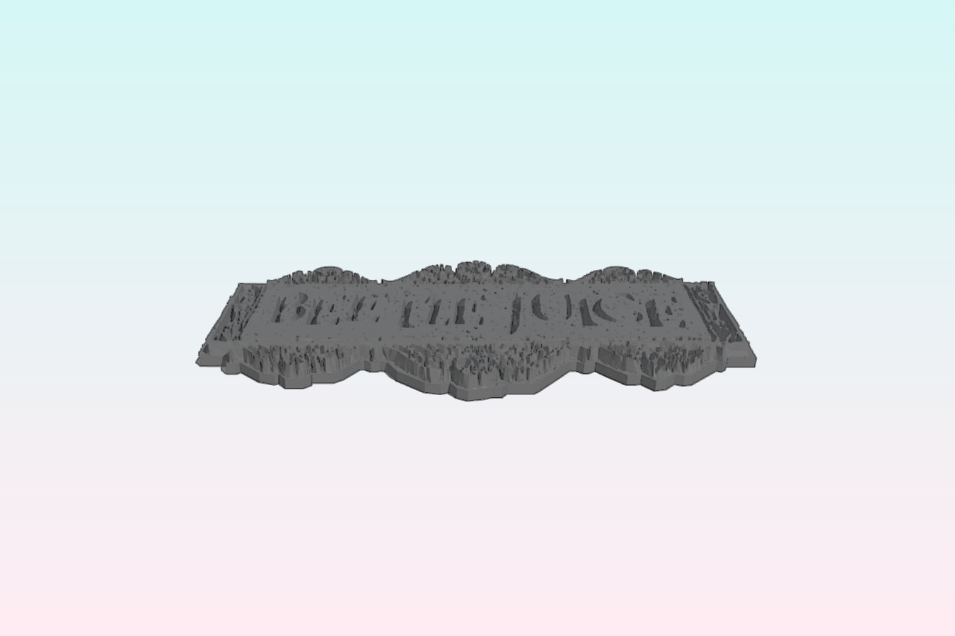 Beetlejuice plaque with supports