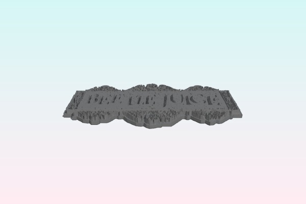 Beetlejuice plaque with supports | 3d print model