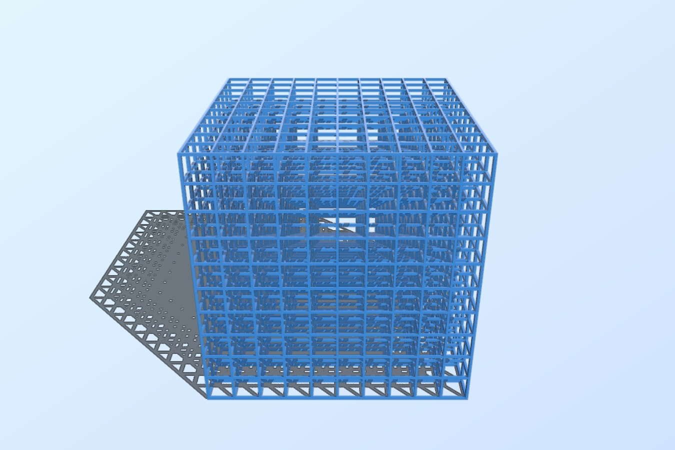 10x10x10cm hollow cube (1 liter)