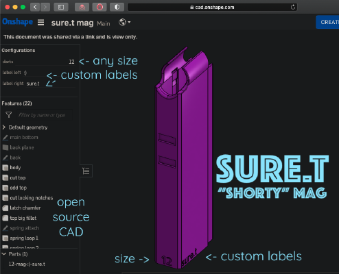 sure.t mag- nerf half dart_talon magazine | 3d print model