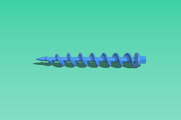 Camping Peg anchor sand screw M10 bolt | 3d print model