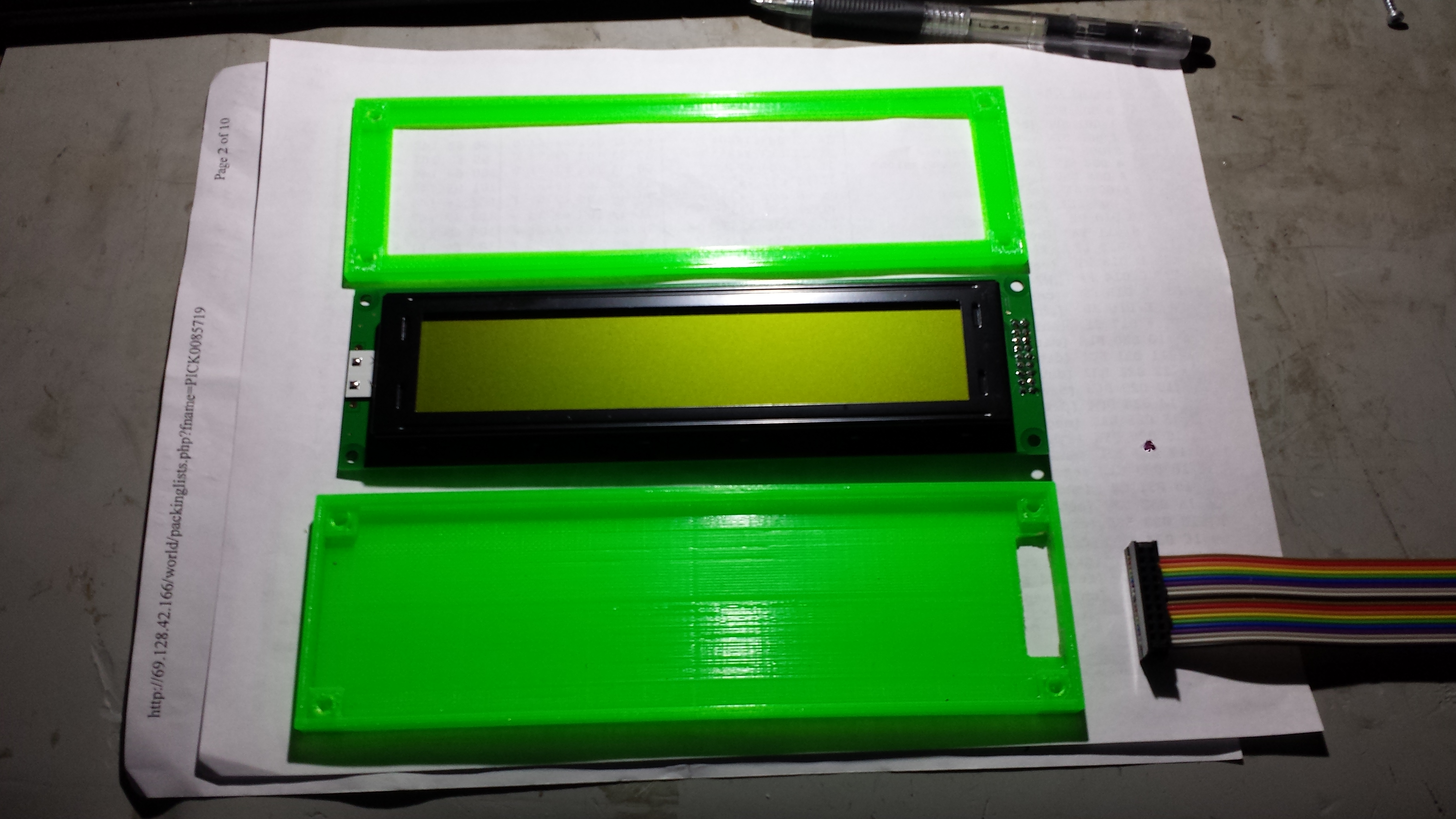 This is a 40x4 character LCD enclosure, created to protect the LCD from outside conductive particles and provide housing_mounting capability