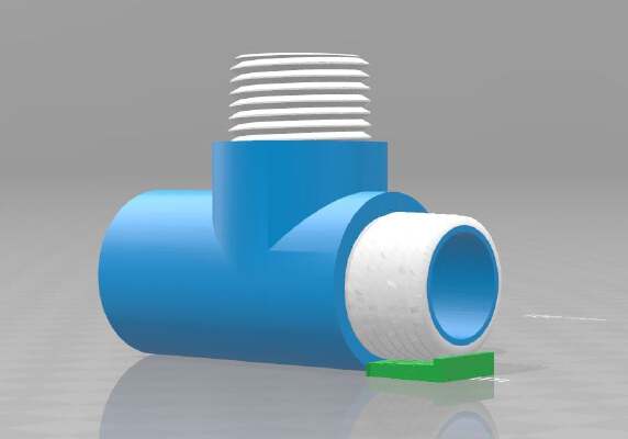 T-Pipe with Hose Fittings (2 Sizes) | 3d print model