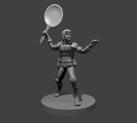 Frying Pan Fighting Dude! | 3d print model