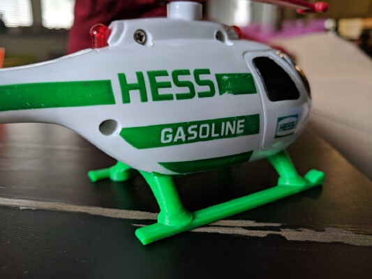 1995 Hess Helicopter Battery Cover & Landing Gear | 3d print model