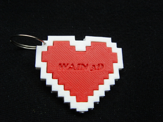 Pixel Heart Key chain | 3d print model