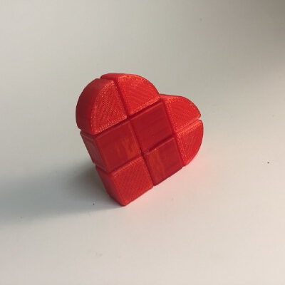 1x2x2 Heart Cube | 3d print model